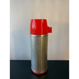 Vintage Aladdin Red Silver Insulated Beverage Server Set